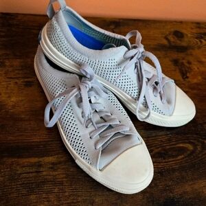 People Philip Grey Mesh Lace-Up Sneakers - Size 9